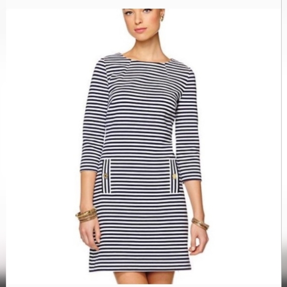 Lilly Pulitzer Charlene Navy Stripe Dress - Picture 1 of 6